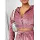  TEMPLE VELOUR TRACKSUIT TOP - ROSE PINK